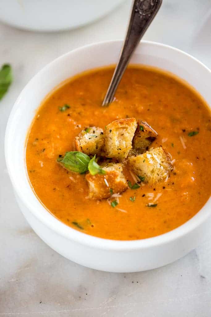 Here’s a simple and easy winter dinner recipe Creamy Tomato Basil&nbsp;Soup