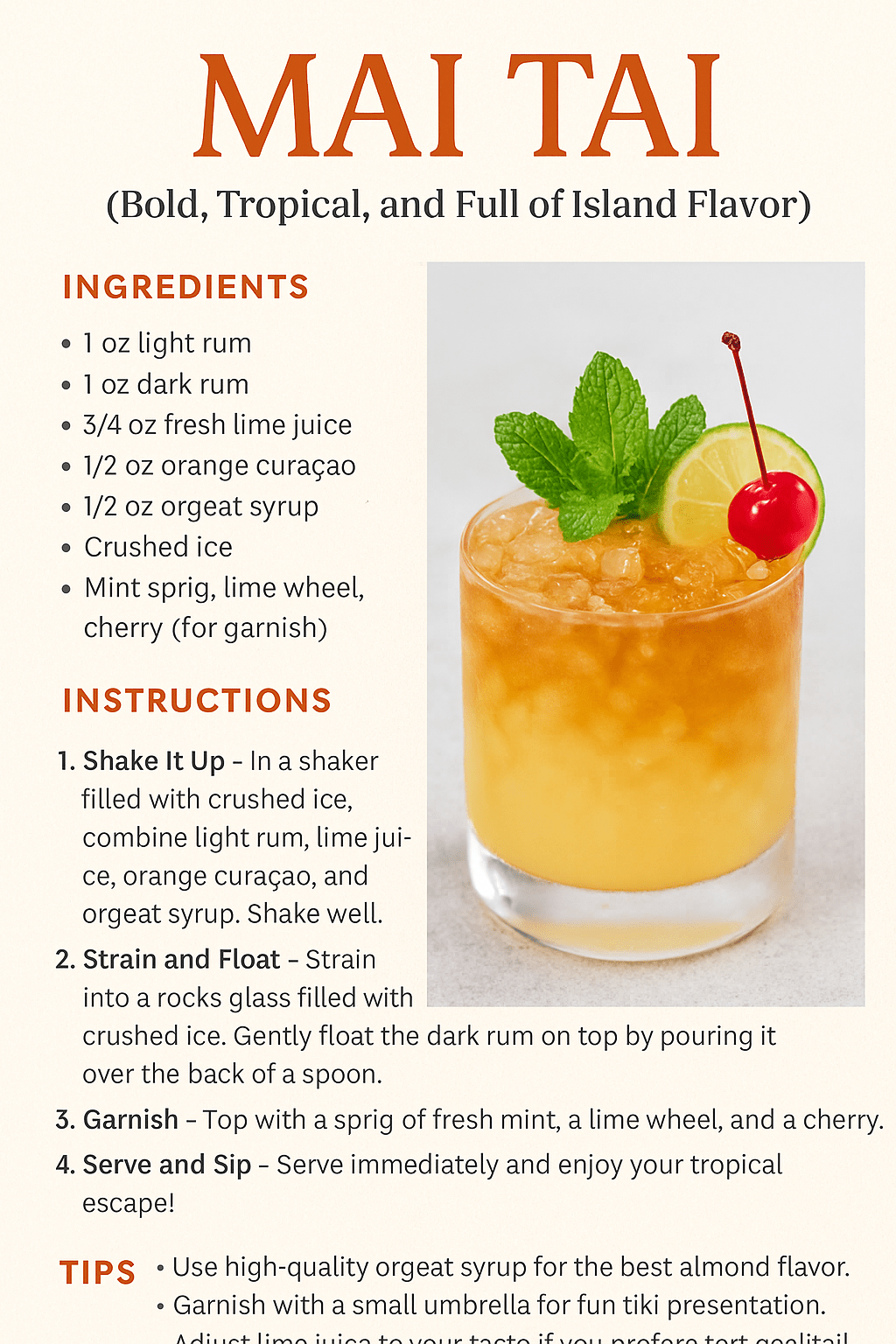 Mai Tai (Bold, Tropical, and Full of Island&nbsp;Flavor)